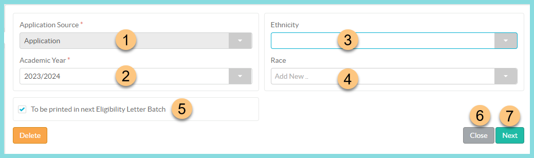 A screenshot of the Meal Application General Tab as described on this page.